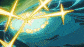 a cartoon drawing of a person surrounded by glowing stars