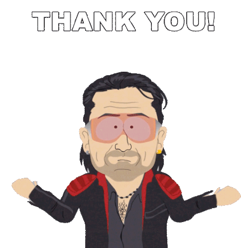 Thank You Bono Sticker - Thank You Bono South Park Stickers