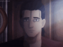 a cartoon of a man looking at himself in a mirror with empty-dream written on the bottom right