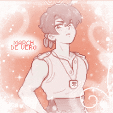 a pixel art drawing of a boy with the name march de vero
