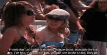 Girls With Sunglasses Chatting GIF - Girls With Sunglasses Chatting People Pee In Bus Seats GIFs