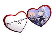 a couple of hearts with the words skirk my beloved written on them