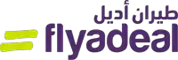 a purple and green logo for flyadeal in arabic