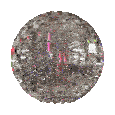 a disco ball is spinning on a white background