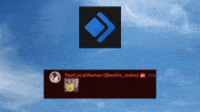 a message from yourlocalhuman is displayed on a blue background