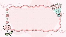 a pink frame with flowers and the word starting