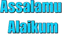 the word assalamu alaikum is written in blue