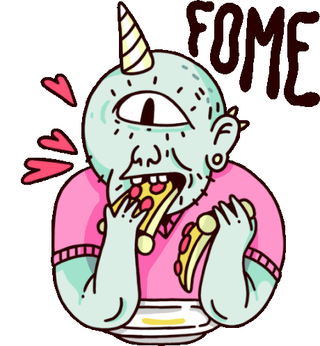 Ogre Eating Pizza Says Hungry In Portuguese Sticker - Grownup Ogre Fome Pizza Stickers