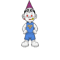 a cartoon character is wearing a party hat and sunglasses and says grok it