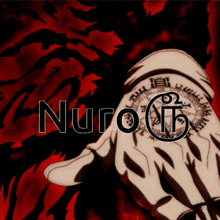 a picture of a hand with the word nuro in black letters
