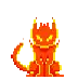 it looks like a pixel art of a dragon with a long tail .