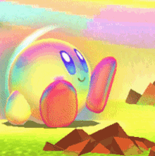 Kirby Kirby Sitting GIF - Kirby Kirby Sitting Rainbow Kirby GIFs