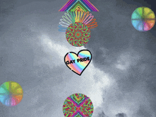 a rainbow heart that says gay pride on it