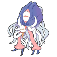 a cartoon drawing of an octopus holding a ice cream cone