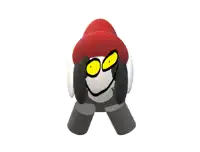 a cartoon character is wearing a red hat and headphones