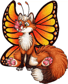 fox butterfly fairy fantasy