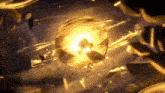 a cartoon character is surrounded by a sphere of fire