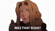 was that rude lisa tepes castlevania did that come off poorly was that offensive