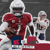 the cardinals are playing the patriots on dec 12