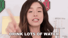 Drink Lots Of Water Imane Anys GIF - Drink Lots Of Water Imane Anys Pokimane GIFs