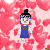 a cartoon character wearing sunglasses and a shirt that says ' zhotcita '