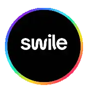 a rainbow colored circle with the word smile in the center