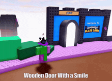 Macabre Plaza Wooden Door With A Smile GIF - Macabre Plaza Wooden Door With A Smile Apg GIFs