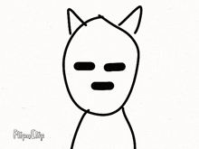 a black and white drawing of a cat with the word hi written below it