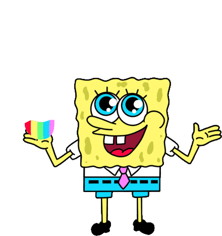 Sponge Bob Square Pants Smile Sticker - Sponge Bob Square Pants Smile  Rainbow - Discover & Share GIFs