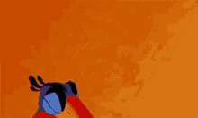 a cartoon bird with a large beak is screaming with its mouth wide open .