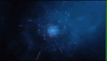 a dark blue background with a green stripe on the bottom right