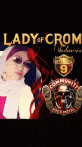 a lady of crom indonesia poster with a skull on it