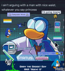 gary the gadget guy aka agent g is shown in a cartoon