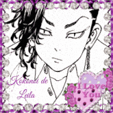 a drawing of a man with the name leila written on it