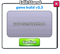 a screenshot of a game that says edit stand game build v2.3