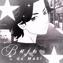 a black and white drawing of a man with the words bajo de mati written below him