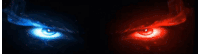 a close up of a person 's eyes with blue and red lights