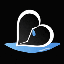 a heart with a tear coming out of it