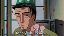 initial d bunta merry christmas party hat confetti