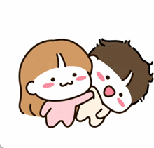 a cartoon of a girl laying on top of a man