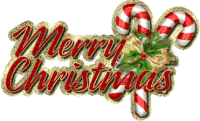 Merry Christmas Glitter Sticker - Merry Christmas Glitter Candy Cane Stickers