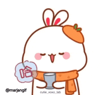 Kawaii Bunny GIF - Kawaii Bunny Drinking GIFs