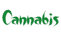 the word cannabis is surrounded by colorful flowers on a white background