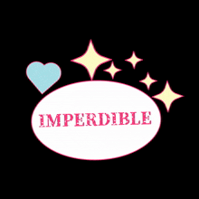 a pink circle with the word imperdible written inside of it