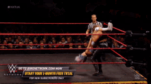 a wrestling match is being broadcasted on wwe network
