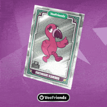 a card with a flamingo on it that says forthright flamingo