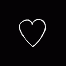 a white drawing of a broken heart on a black background