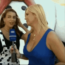Vanessa Oliveira Interview GIF - Vanessa Oliveira Interview Blue Dress GIFs