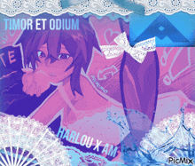 a picture of a girl with the words timor et odium