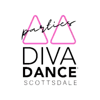the logo for diva dance scottsdale is a pink and black logo